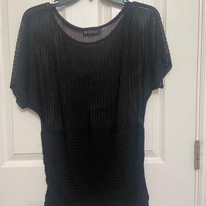 Women’s Black Mesh Top